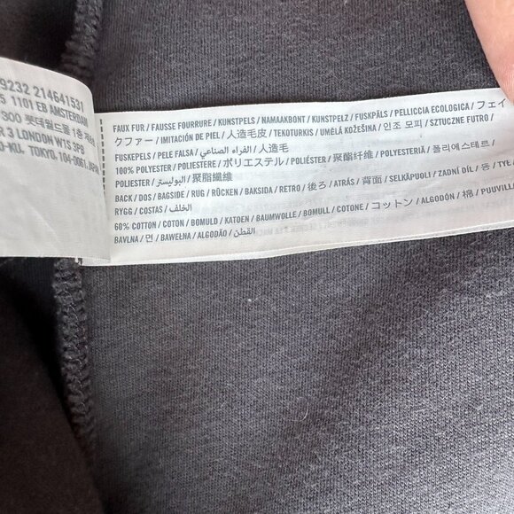 Hollister Sweater Mens Medium Full Zip Mock Neck High Pile Fleece Grey - Picture 11 of 12